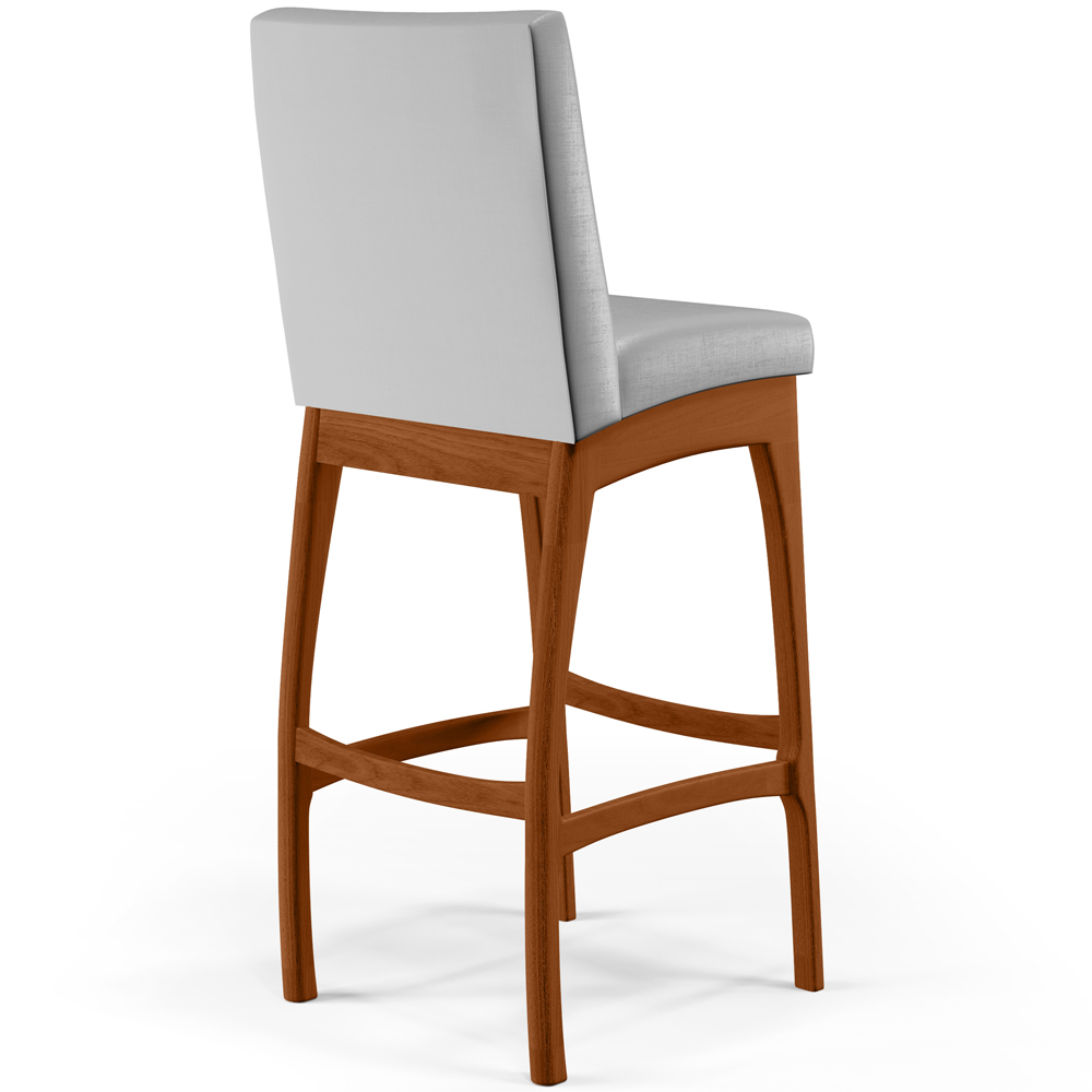 Banqueta Alta Para Cozinha Sala de Jantar Fixa Mila L02 Facto Cinza Metalizado - Lyam Decor