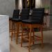 Banqueta Alta Para Cozinha Sala de Jantar Fixa Mila L02 Facto Preto Metalizado - Lyam Decor