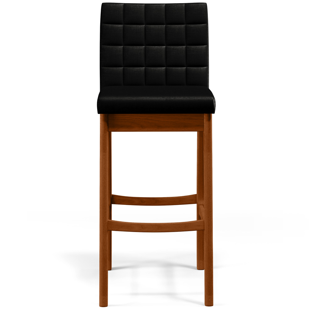 Banqueta Alta Para Cozinha Sala de Jantar Fixa Mila L02 Facto Preto Metalizado - Lyam Decor