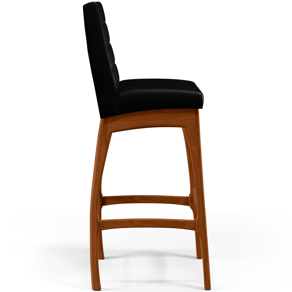 Banqueta Alta Para Cozinha Sala de Jantar Fixa Mila L02 Facto Preto Metalizado - Lyam Decor