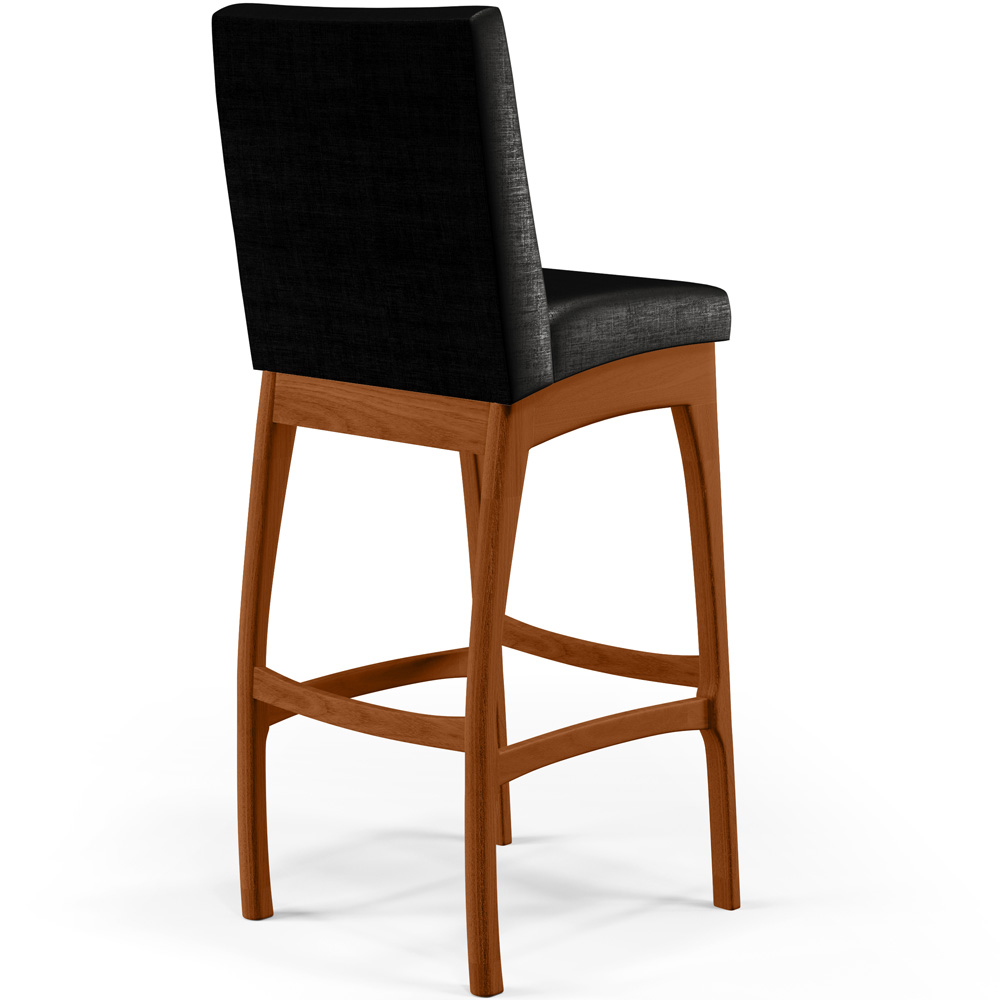 Banqueta Alta Para Cozinha Sala de Jantar Fixa Mila L02 Facto Preto Metalizado - Lyam Decor