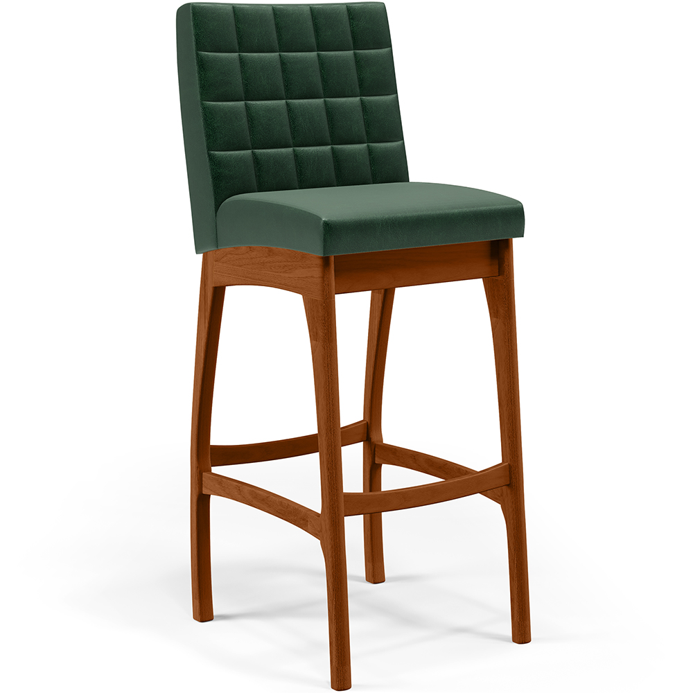 Banqueta Alta Para Cozinha Sala de Jantar Fixa Mila L02 Facto Verde Musgo - Lyam Decor