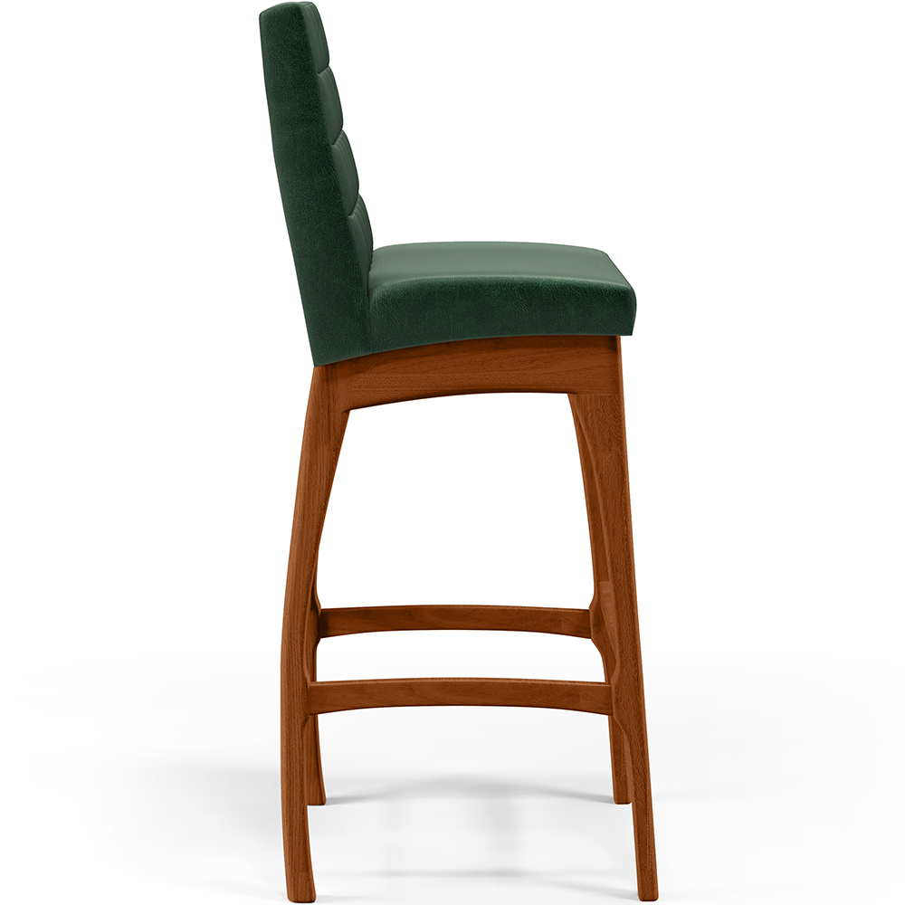 Banqueta Alta Para Cozinha Sala de Jantar Fixa Mila L02 Facto Verde Musgo - Lyam Decor
