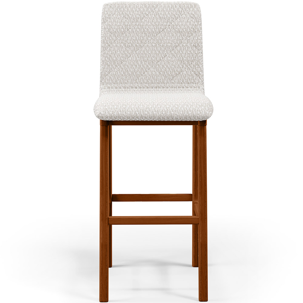 Banqueta Alta Para Cozinha Sala de Jantar Fixa Zoe B04 Bouclê Cru - Lyam Decor