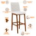 Banqueta Alta Para Cozinha Sala de Jantar Fixa Zoe B04 Bouclê Cru - Lyam Decor