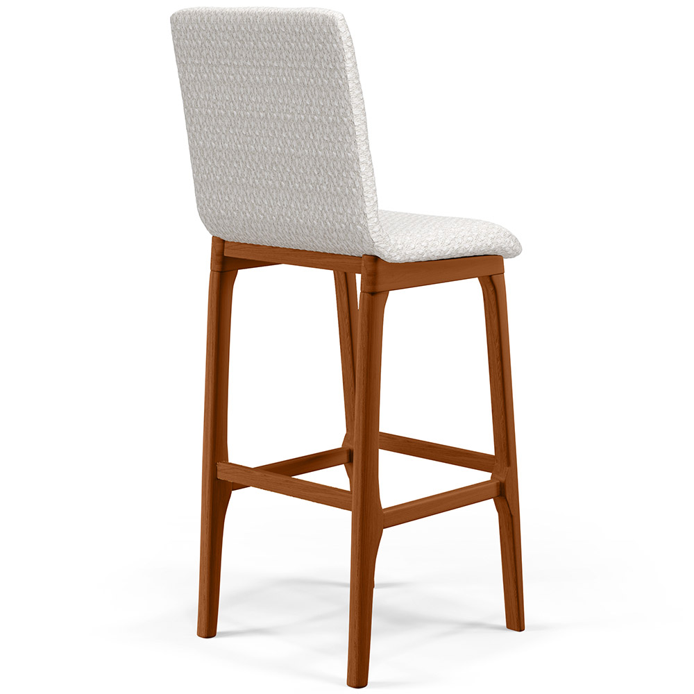 Banqueta Alta Para Cozinha Sala de Jantar Fixa Zoe B04 Bouclê Cru - Lyam Decor