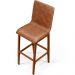 Banqueta Alta Para Cozinha Sala de Jantar Fixa Zoe B04 Couríssimo Camel - Lyam Decor