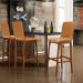 Banqueta Alta Para Cozinha Sala de Jantar Fixa Zoe B04 Couríssimo Whisky - Lyam Decor