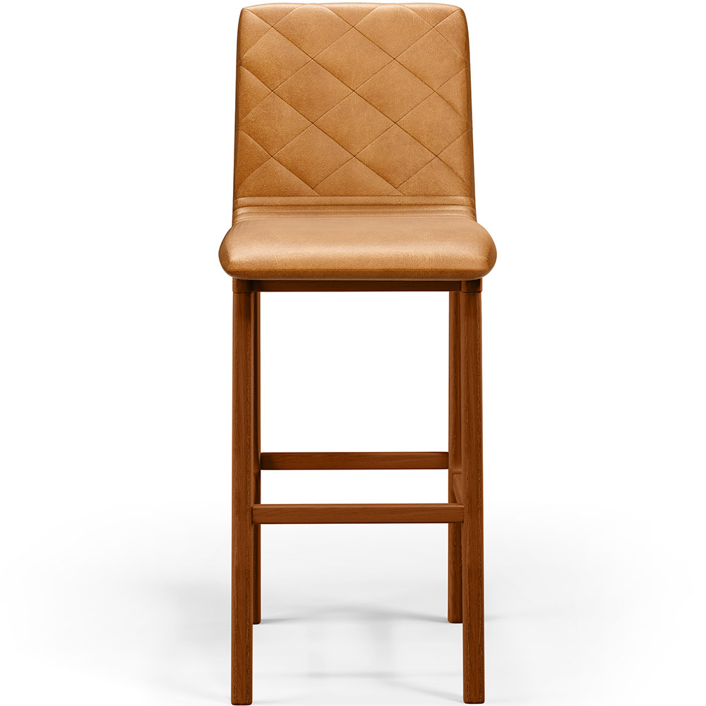Banqueta Alta Para Cozinha Sala de Jantar Fixa Zoe B04 Couríssimo Whisky - Lyam Decor