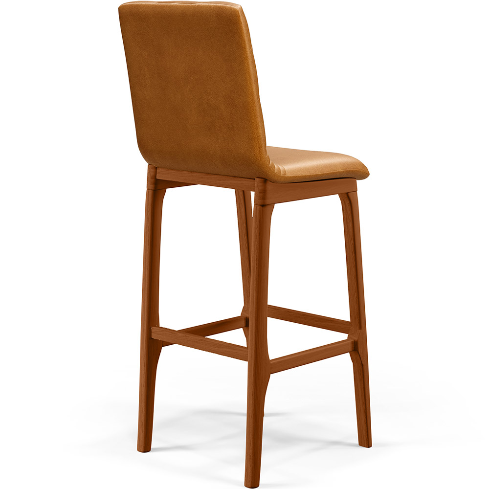 Banqueta Alta Para Cozinha Sala de Jantar Fixa Zoe B04 Couríssimo Whisky - Lyam Decor
