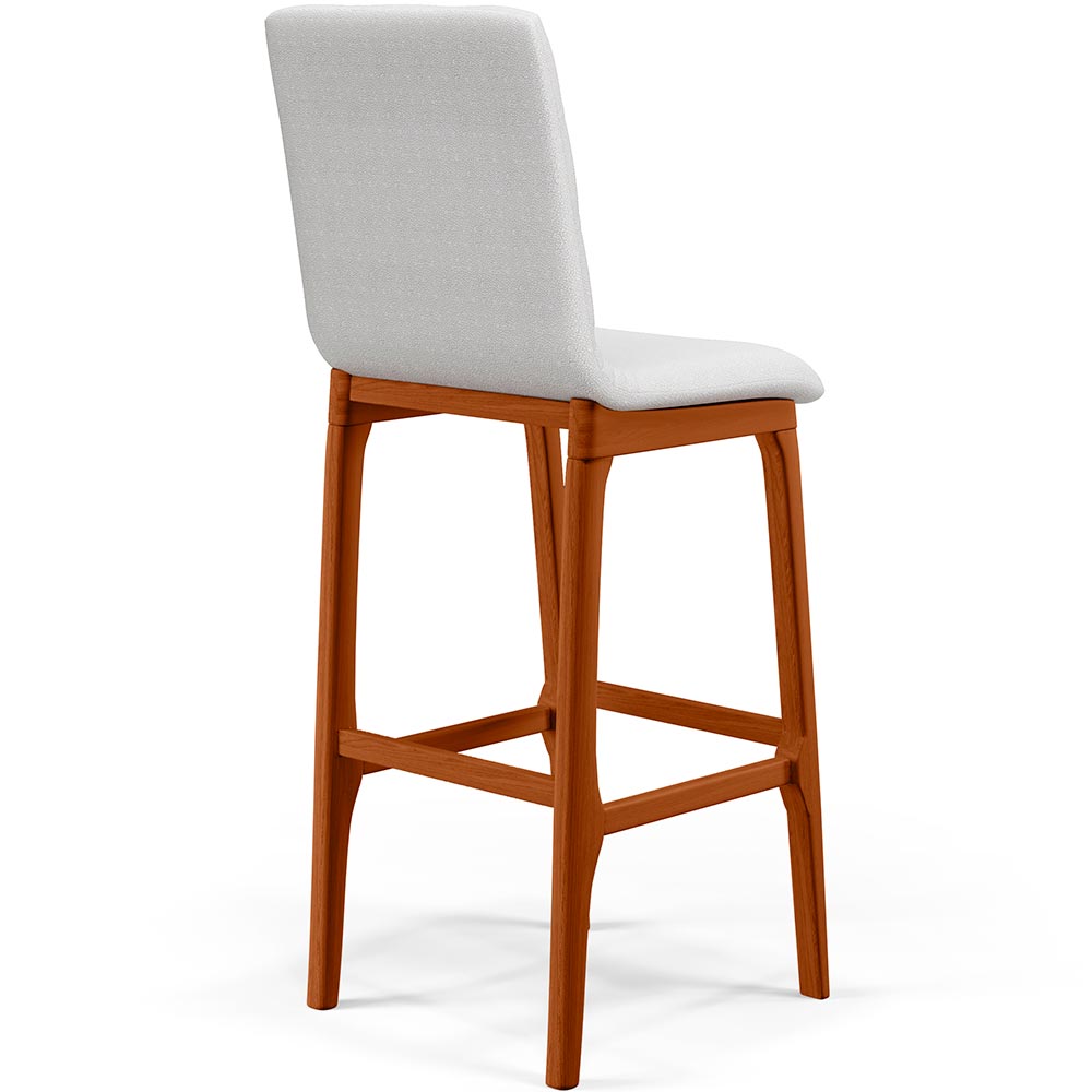 Banqueta Alta Para Cozinha Sala de Jantar Fixa Zoe B04 Facto Branco - Lyam Decor