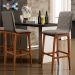 Banqueta Alta Para Cozinha Sala de Jantar Fixa Zoe B04 Linho Bege - Lyam Decor