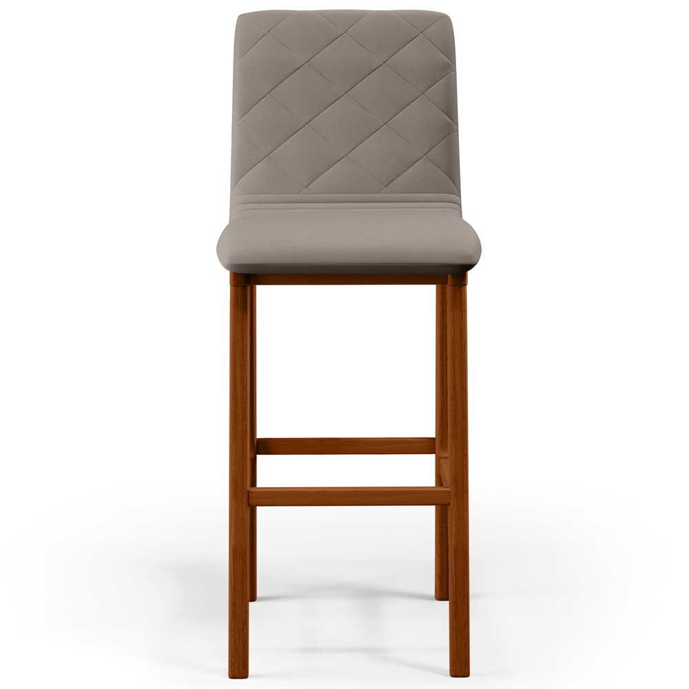 Banqueta Alta Para Cozinha Sala de Jantar Fixa Zoe B04 Linho Bege - Lyam Decor