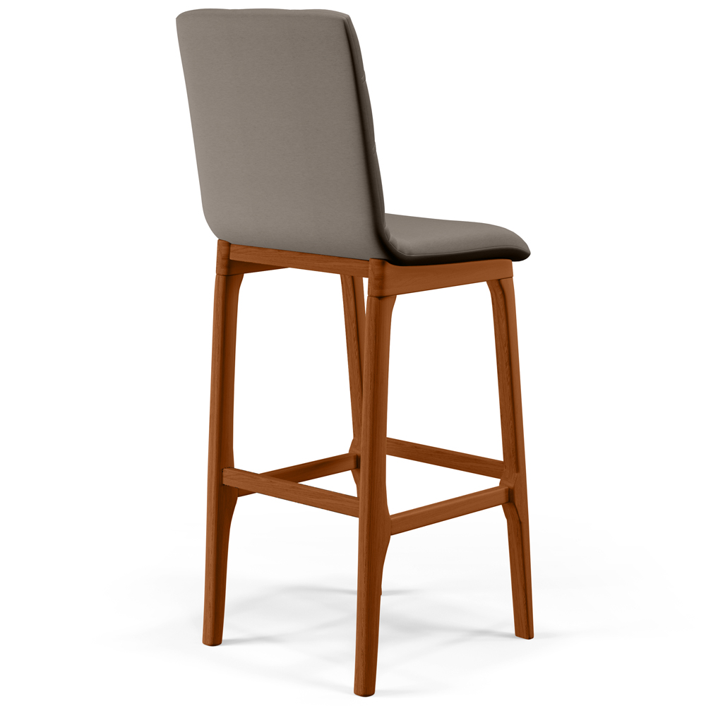 Banqueta Alta Para Cozinha Sala de Jantar Fixa Zoe B04 Linho Bege - Lyam Decor