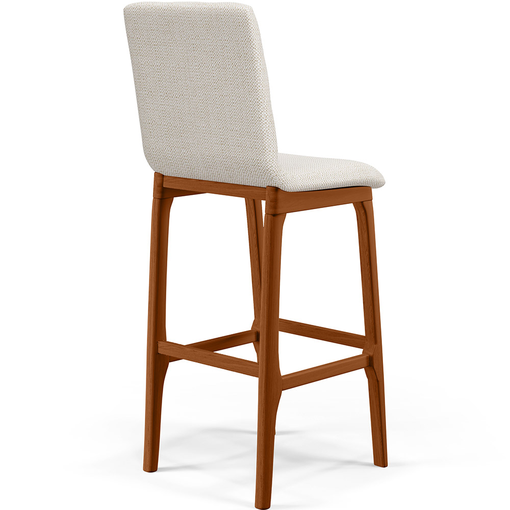 Banqueta Alta Para Cozinha Sala de Jantar Fixa Zoe B04 Linho Champagne - Lyam Decor