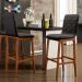 Banqueta Alta Para Cozinha Sala de Jantar Fixa Zoe B04 Linho Chumbo - Lyam Decor