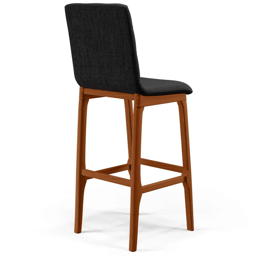 Banqueta Alta Para Cozinha Sala de Jantar Fixa Zoe B04 Linho Chumbo - Lyam Decor