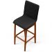 Banqueta Alta Para Cozinha Sala de Jantar Fixa Zoe B04 Linho Chumbo - Lyam Decor