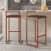 Banqueta Alta Para Cozinha Sala de Jantar Hanna L02 Bronze Linho Chumbo - Lyam Decor