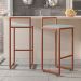 Banqueta Alta Para Cozinha Sala de Jantar Hanna L02 Bronze Linho Cinza - Lyam Decor