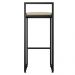 Banqueta Alta Para Cozinha Sala de Jantar Hanna L02 Preto Suede Bege - Lyam Decor