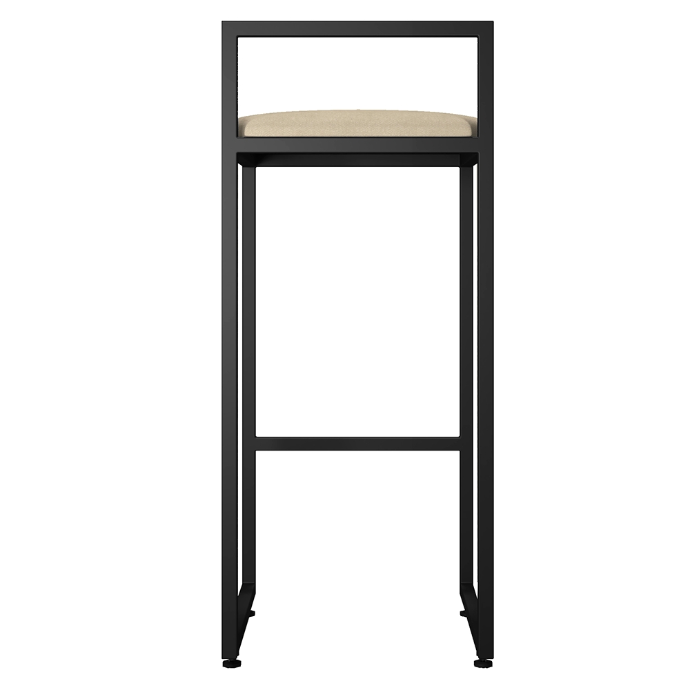 Banqueta Alta Para Cozinha Sala de Jantar Hanna L02 Preto Suede Bege - Lyam Decor