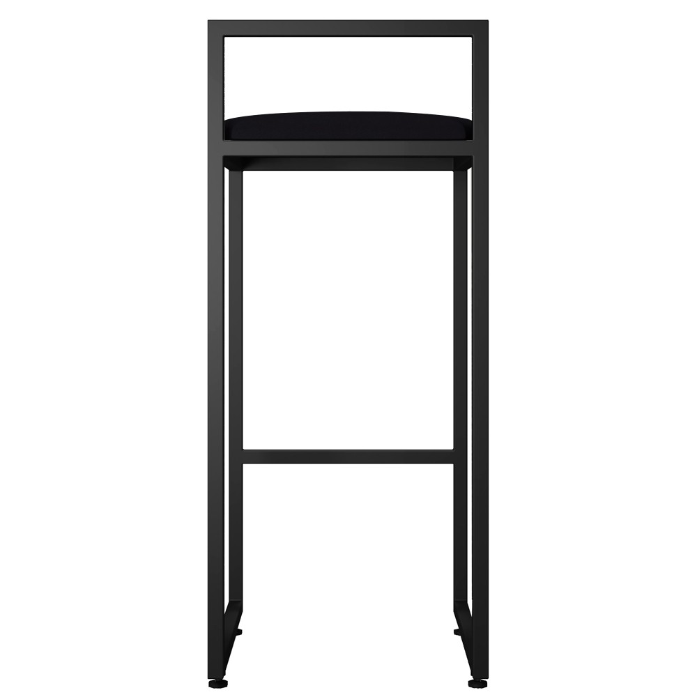 Banqueta Alta Para Cozinha Sala de Jantar Hanna L02 Preto Suede Preto - Lyam Decor