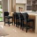 Banqueta Baixa Bar Cozinha E Sala De Jantar Fixa Betta L02 Couríssimo Preto - Lyam Decor