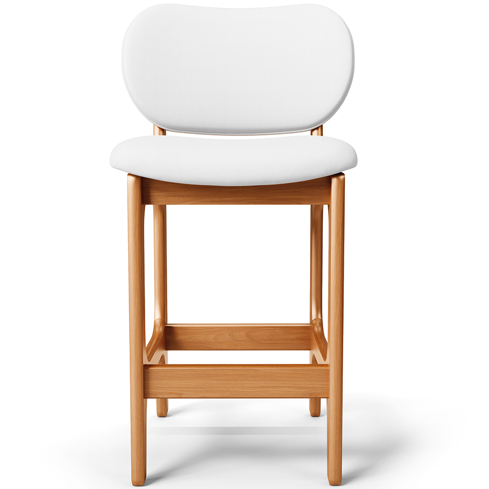 Banqueta Baixa Bar Cozinha E Sala De Jantar Fixa Betta L02 Imbuia Facto Branco - Lyam Decor