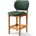 Banqueta Baixa Bar Cozinha E Sala De Jantar Fixa Betta L02 Imbuia Facto Verde Musgo - Lyam Decor