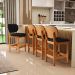 Banqueta Baixa Bar Cozinha E Sala De Jantar Fixa Betta L02 Imbuia Linho Chumbo - Lyam Decor