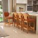 Banqueta Baixa Bar Cozinha E Sala De Jantar Fixa Betta L02 Imbuia Tecido Terracota - Lyam Decor