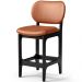 Banqueta Baixa Bar Cozinha E Sala De Jantar Fixa Betta L02 Preto Couríssimo Camel - Lyam Decor