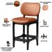 Banqueta Baixa Bar Cozinha E Sala De Jantar Fixa Betta L02 Preto Couríssimo Camel - Lyam Decor