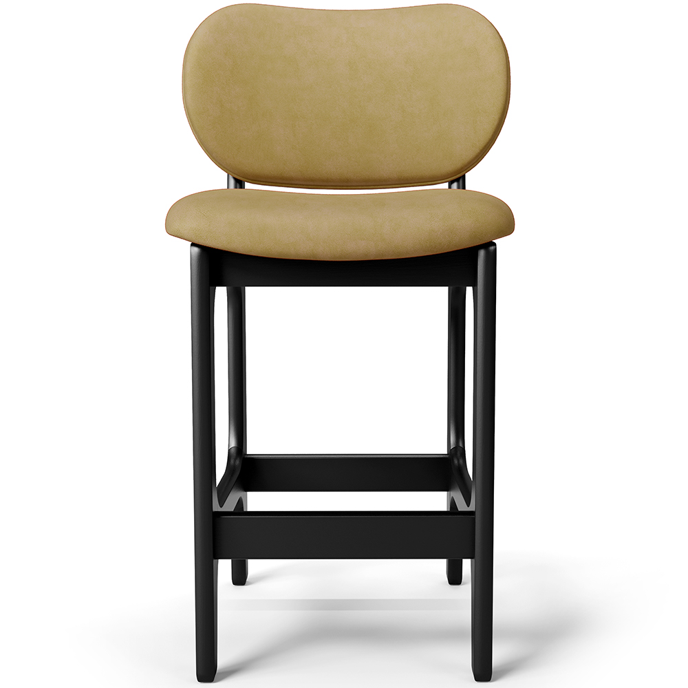Banqueta Baixa Bar Cozinha E Sala De Jantar Fixa Betta L02 Preto Couríssimo Casco Fendi - Lyam Decor