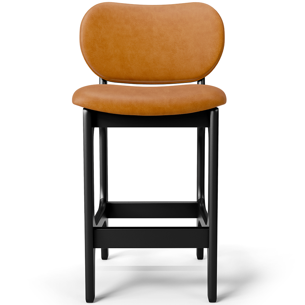 Banqueta Baixa Bar Cozinha E Sala De Jantar Fixa Betta L02 Preto Couríssimo Whisky - Lyam Decor