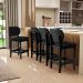 Banqueta Baixa Bar Cozinha E Sala De Jantar Fixa Betta L02 Preto Linho Chumbo - Lyam Decor