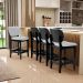 Banqueta Baixa Bar Cozinha E Sala De Jantar Fixa Betta L02 Preto Linho Cinza - Lyam Decor