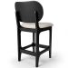 Banqueta Baixa Bar Cozinha E Sala De Jantar Fixa Betta L02 Preto Linho Cru - Lyam Decor