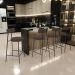 Banqueta Baixa Bar Cozinha Sala De Jantar Em Aço Milão L02 Suede Marrom - Lyam Decor