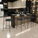 Banqueta Baixa Bar Cozinha Sala De Jantar Estrutura Em Aço Milão L02 Suede Preto - Lyam Decor