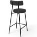Banqueta Baixa Bar Cozinha Sala De Jantar Estrutura Em Aço Milão L02 Suede Preto - Lyam Decor