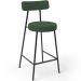 Banqueta Baixa Bar Cozinha Sala De Jantar Estrutura Em Aço Milão L02 Suede Verde Musgo - Lyam Decor