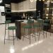 Banqueta Baixa Bar Cozinha Sala De Jantar Estrutura Em Aço Milão L02 Suede Verde Musgo - Lyam Decor