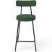 Banqueta Baixa Bar Cozinha Sala De Jantar Estrutura Em Aço Milão L02 Suede Verde Musgo - Lyam Decor