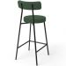 Banqueta Baixa Bar Cozinha Sala De Jantar Estrutura Em Aço Milão L02 Suede Verde Musgo - Lyam Decor