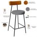 Banqueta Baixa Bar Cozinha Sala De Jantar Milão L02 Couríssimo Whisky Cinza Escuro - Lyam Decor