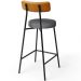 Banqueta Baixa Bar Cozinha Sala De Jantar Milão L02 Couríssimo Whisky Cinza Escuro - Lyam Decor