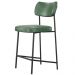 Banqueta Baixa Bar Cozinha Sala De Jantar Preto Elira L02 Couríssimo Verde - Lyam Decor