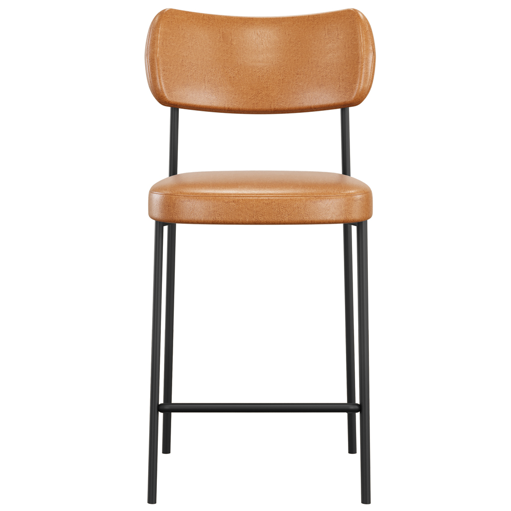 Banqueta Baixa Bar Cozinha Sala De Jantar Preto Elira L02 Couríssimo Whisky - Lyam Decor